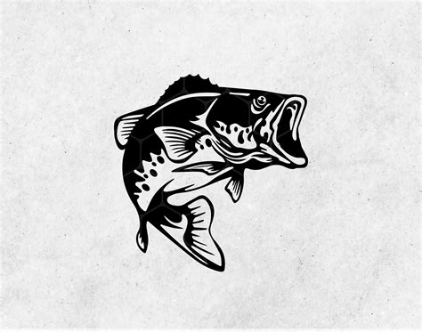 Vector FISH Largemouth Bass Eps Pdf PNG Svg Bass Fish Etsy