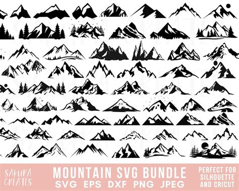 Mountains SVG PNG Trees Svg Forest Svg Cricut Mountain Svg Etsy