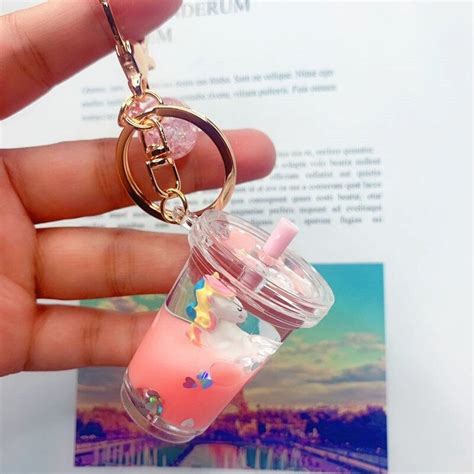 creative mini soft drink keychain coconut milk tea beverage etsy