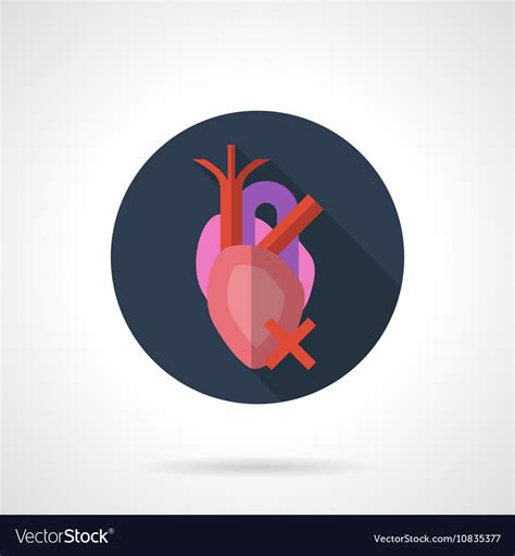 Heart Disease Round Flat Color Icon Royalty Free Vector
