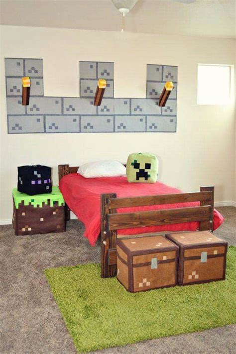 Habitación De Niño Decorada Como Minecraft Minecraft Bedroom Decor