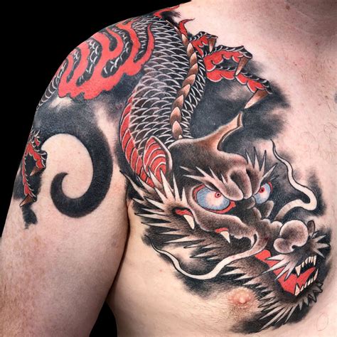 Chest Dragons Japanese Tattoo Slave To The Needle