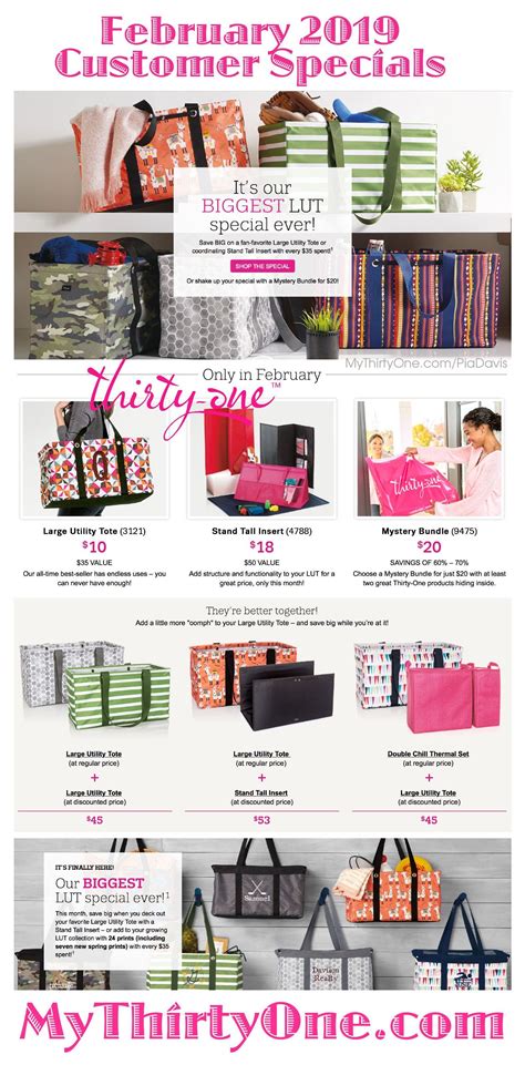 February 2019 Thirty One Ts Customer Specials Biggest Lut Special