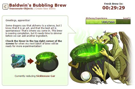 Baldwin's special cauldron can transmute items into alchemical compounds that can be used to materialize brand new ones. Guide A beginner's guide to Alchemy | Guides | Flight Rising