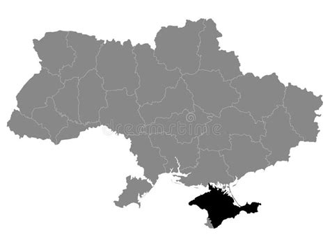 Location Map Of Autonomous Republic Of Crimea Stock Vector