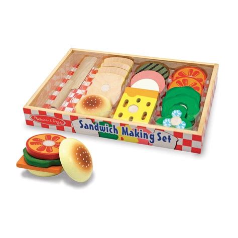 Melissa And Doug 513 Sandwich Making Set Play Food Wooden Play Food