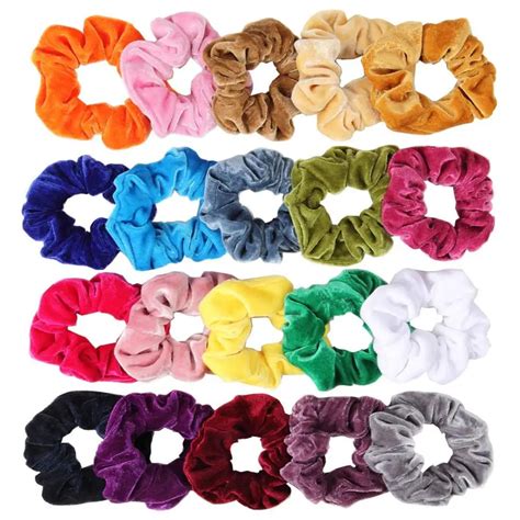 Velvet Scrunchies 20 Pack Colorful Big Scrunchies For Hair Large Velvet
