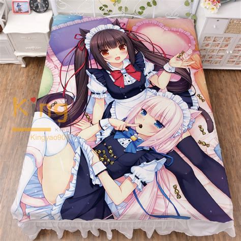 Chocola Vanilla Nekopara Anime Skin Affinity Bed Sheet Blanket 200