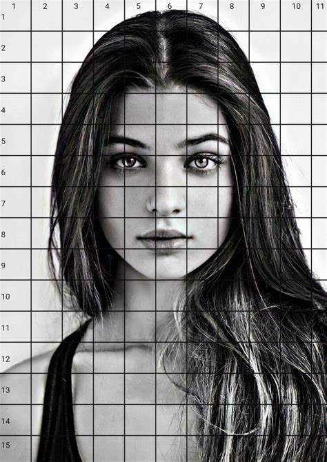 Reference Picture With Grid In 2022 Portrait Celebrity Portraits