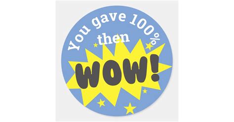 Wow Effort Employee Recognition Stickers Zazzle