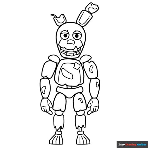 Springtrap From Five Nights At Freedys Coloring Page Easy Drawing Guides