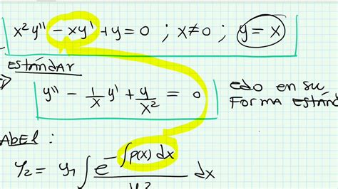 Reducción De Orden Fórmula De Abel Ecuaciones Diferenciales Lineales