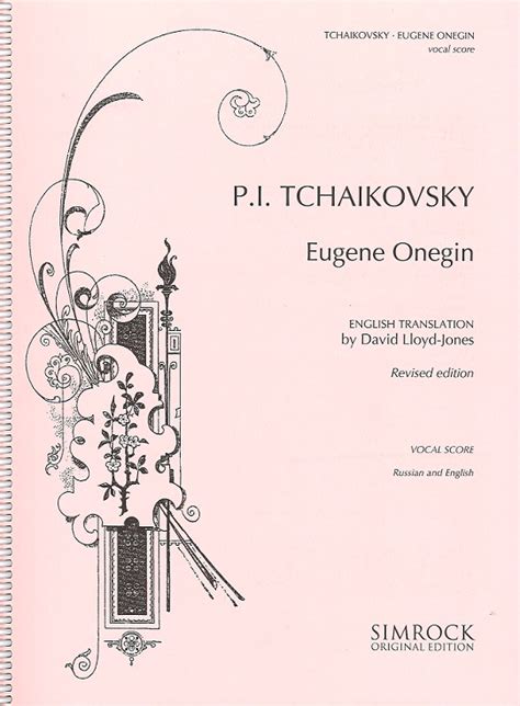 Eugene Onegin Op Lyric Scenes In Acts E R