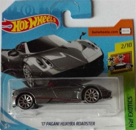 Hot Wheels 17 Pagani Huayra Roadster Grey Hw Exotics Long Card 210