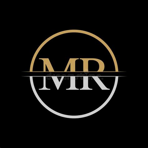 Initial Mr Letter Logo Design Vector Template Gold And Silver Letter