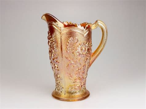 Antique Imperial Fieldflower Carnival Glass Water Pitcher Etsy