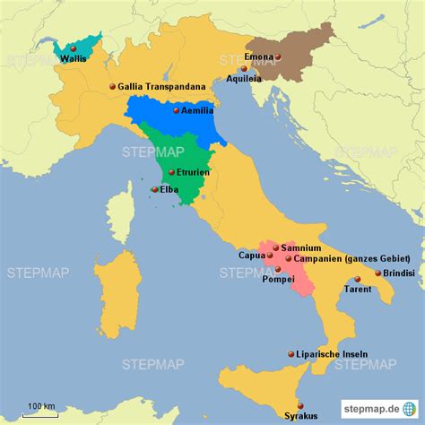StepMap - Antike Karte Italien - Landkarte für Deutschland