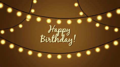 Animated Closeup Happy Birthday Text On Holiday Background Luxury And