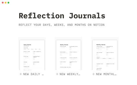 Notion Template Gallery Reflection Journals