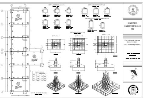 Complete Plan Of Foundation Dwg File Cadbull