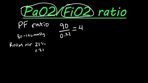 How To Calculate The Pf Ratio When Assessing Respiratory Status Youtube