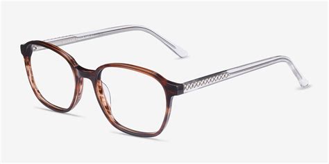 efficient rectangle brown striped full rim eyeglasses eyebuydirect canada