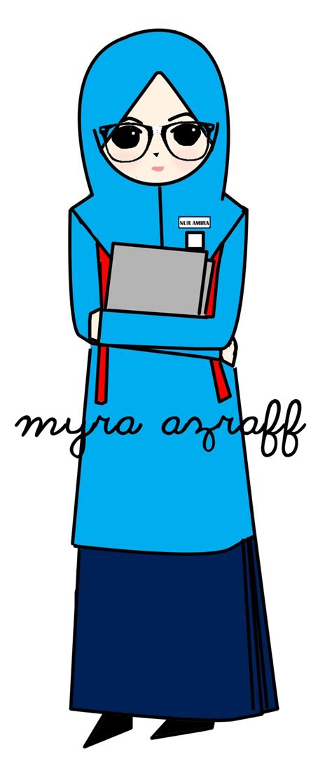 Gambar lukisan kartun lelaki muslim cikimm com. FREE STUFF : Doodle Perempuan Beruniform Sekolah - Myra Azraff