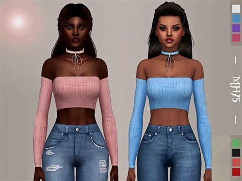 Margeh 75s S4 Georgi Top Sims 4 Mods Clothes Sims 4 Sims