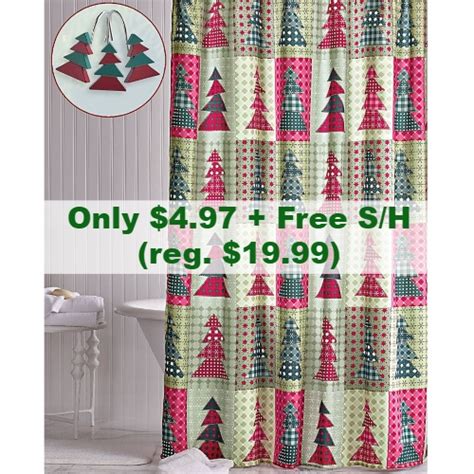 Off Christmas Shower Curtain Sets Only Free S H