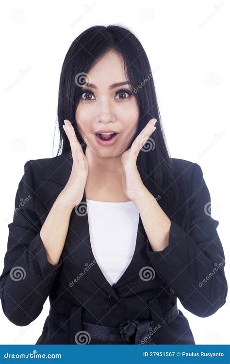 Beautiful Surprise Woman Isolated In White Stock Image Image Of Happy Head 27951567
