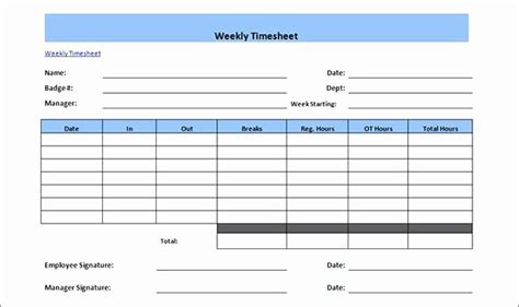 50 Excel Timesheet For Multiple Employees