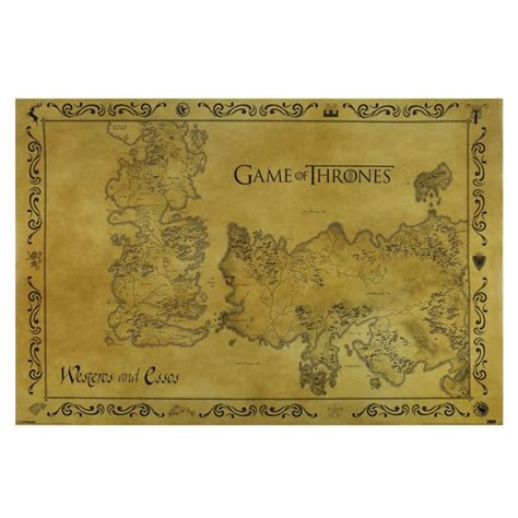 Poster Game Of Thrones Westeros Und Essos Karte 914 X 61 Cm Von