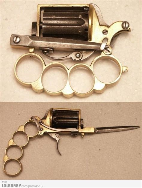 Revolver Brass Knuckles Knife