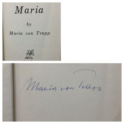 Maria Von Trapp Autographed Book Sound Of Music Vons