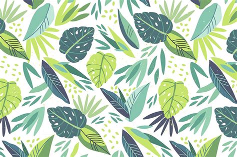 Hello Summer Patterns Mural Wallpaper Plant Illustration Wallpaper