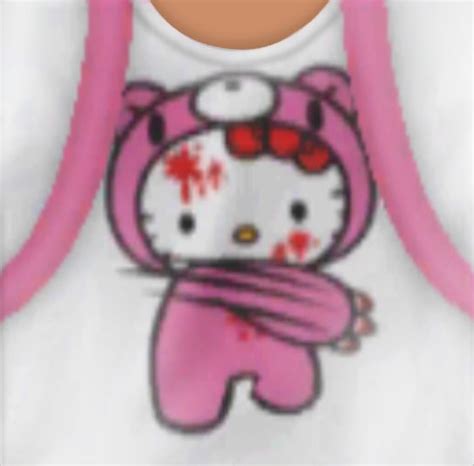 Free Roblox T Shirt White Emo Pink Hello Kitty Bear ️ In 2022 Pink Hello Kitty Roblox T