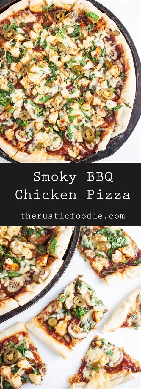 Bbq Chicken Pizza With Mushrooms The Rustic Foodie Recipe Bbq