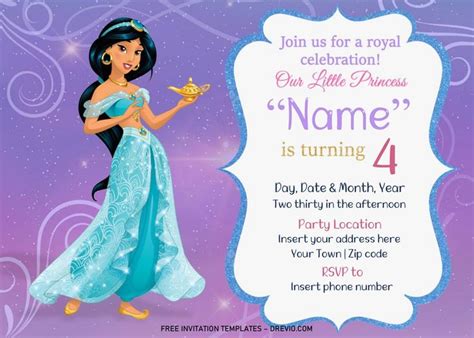 Free Jasmine Birthday Invitation Templates For Word Jasmine Birthday