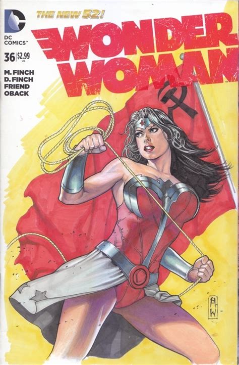 Red Son Wonder Woman Original Art On Wonder Woman 36 Blank Cover By
