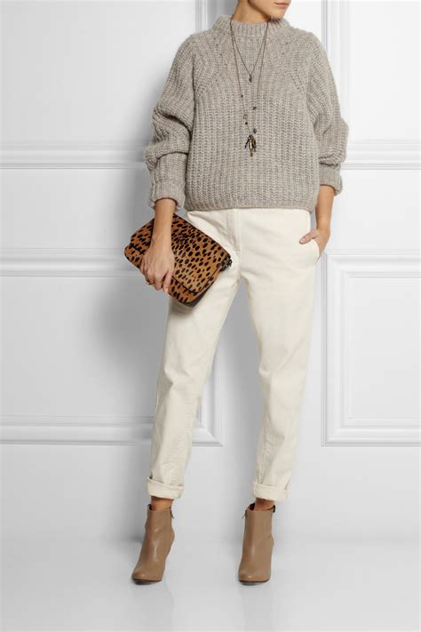 Isabel Marant Newt Oversized Mélange Ribbed Knit Sweater In Gray Lyst