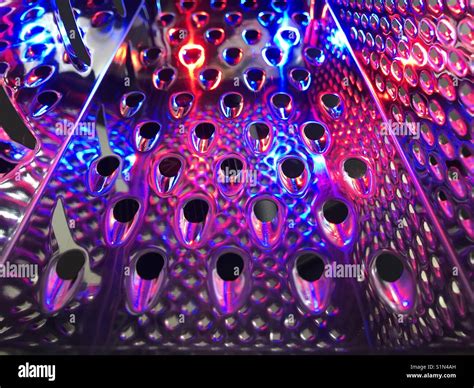 Colourful Abstract Of Inside Of Cheese Grater With Coloured Lights