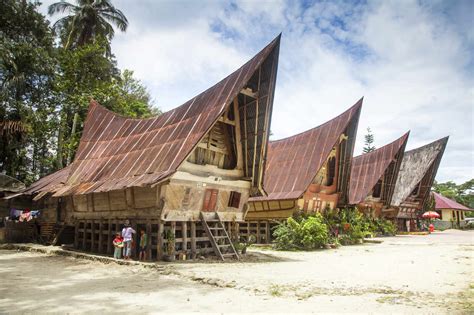 Traditional Batak Wooden Houses Tomok Lake Toba Samosir Island