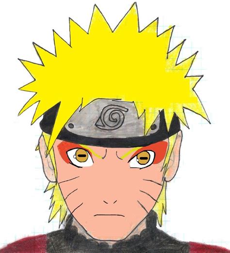My Drawing Of Sage Mode Naruto Uzumaki Drawings Anime