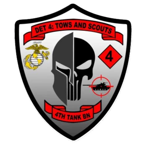 Usmc 4th Tank Bn Det 4 Tows And Scouts Decal Devil Dog Depot