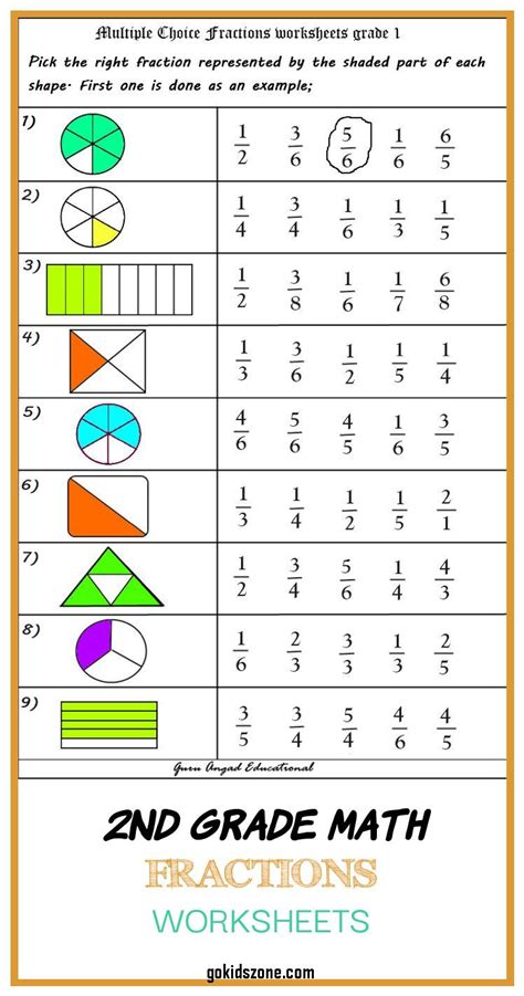 2nd grade fractions worksheet worksheet for education