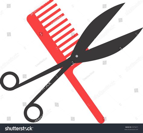 A Symbol Of Scissors And Comb Stock Vector Illustration 9979471