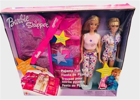 barbie and skipper pajama fun tote dolls t set international mattel 2003 89 95 picclick