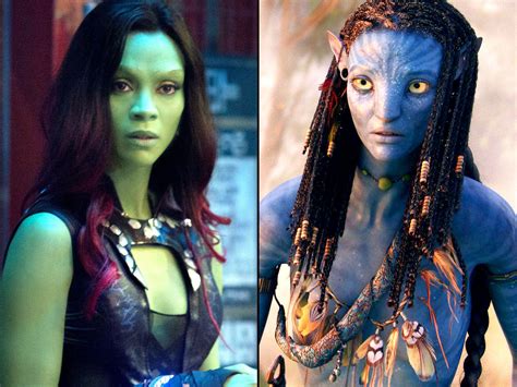 Contrast throughout the film is a little. Zoe Saldana Goes Green for Guardians: "It Was Crazy" | Zoe ...