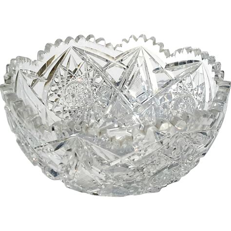 Antique Brilliant Cut Crystal Bowl Circa 1890 From Stephenakramer On Ruby Lane