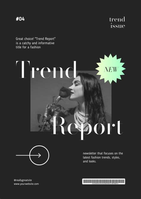 Fashion Trends Report Black And White Online Newsletter Template
